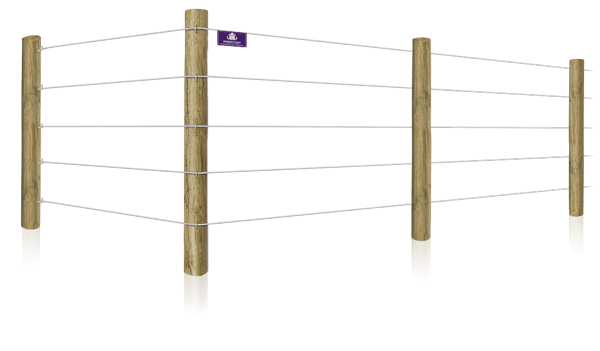 Barbed wire T-post fence with H-brace for farms in the Denver North Carolina area.