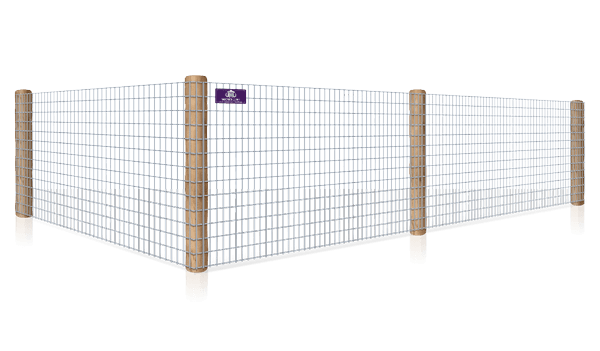 Wire Mesh T-post fence with H-brace for farms in the Denver North Carolina area.