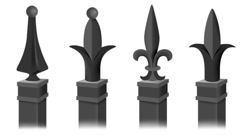 Steel fence finials in Denver North Carolina