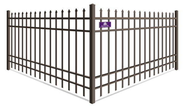 Decorative Black Metal Fence With 4-Rails in Denver North Carolina