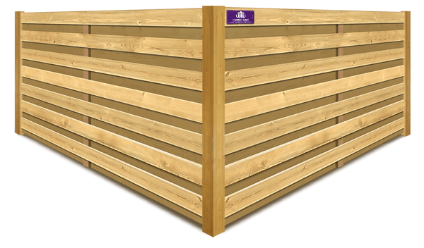 Horizontal Shadowbox wood fence in Denver North Carolina