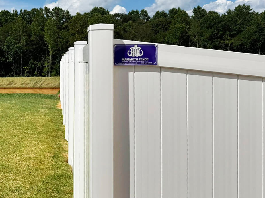 Vinyl fence in Cornelius North Carolina