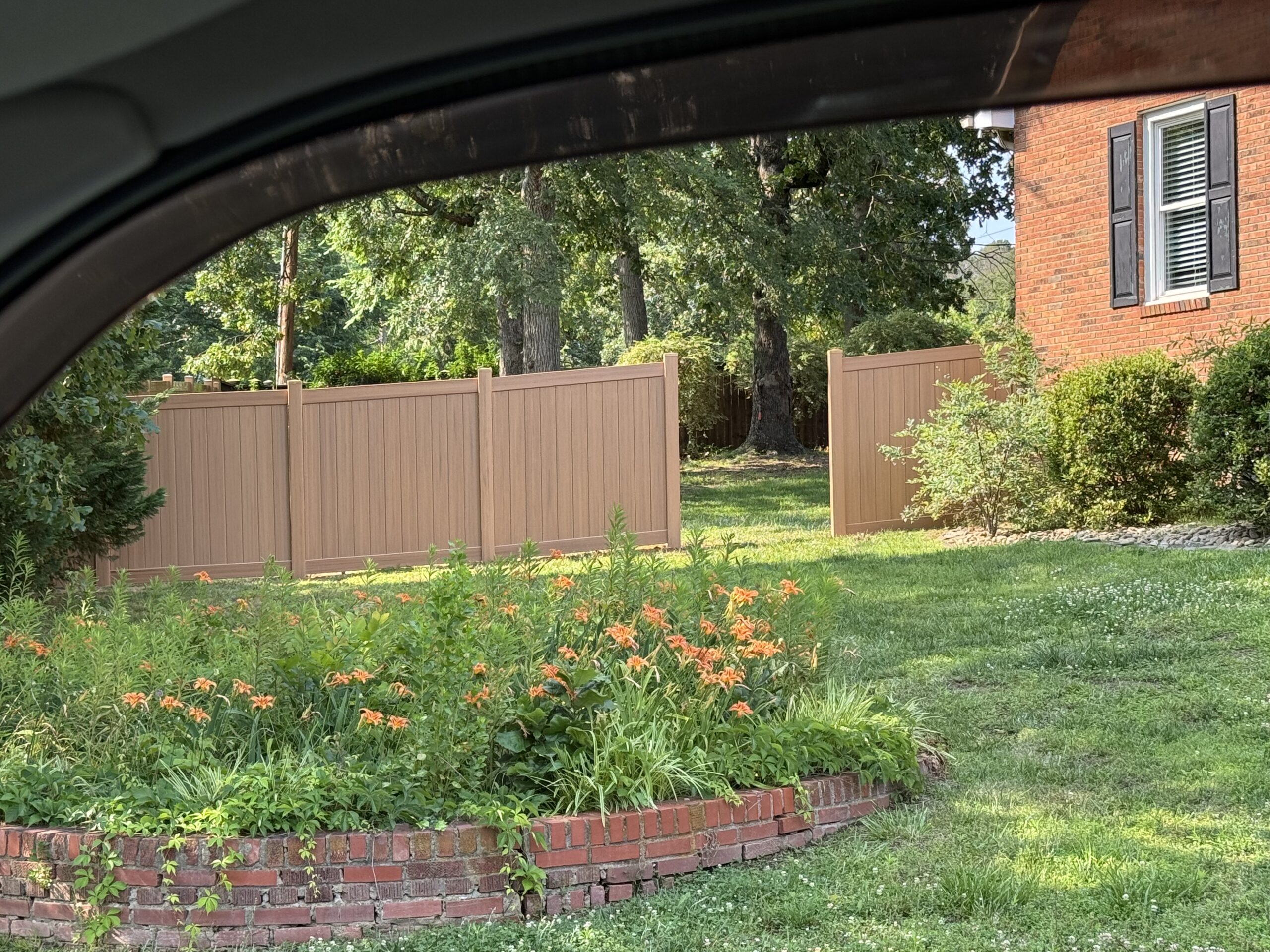 Vinyl fence installation by mammoth fence of NC